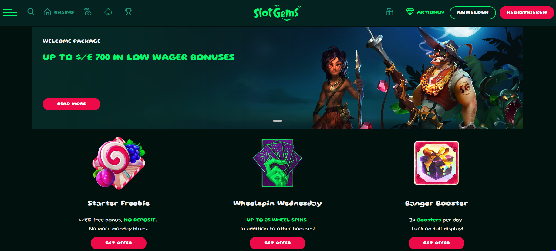 Slotgems Freespins ohne Einzahlung