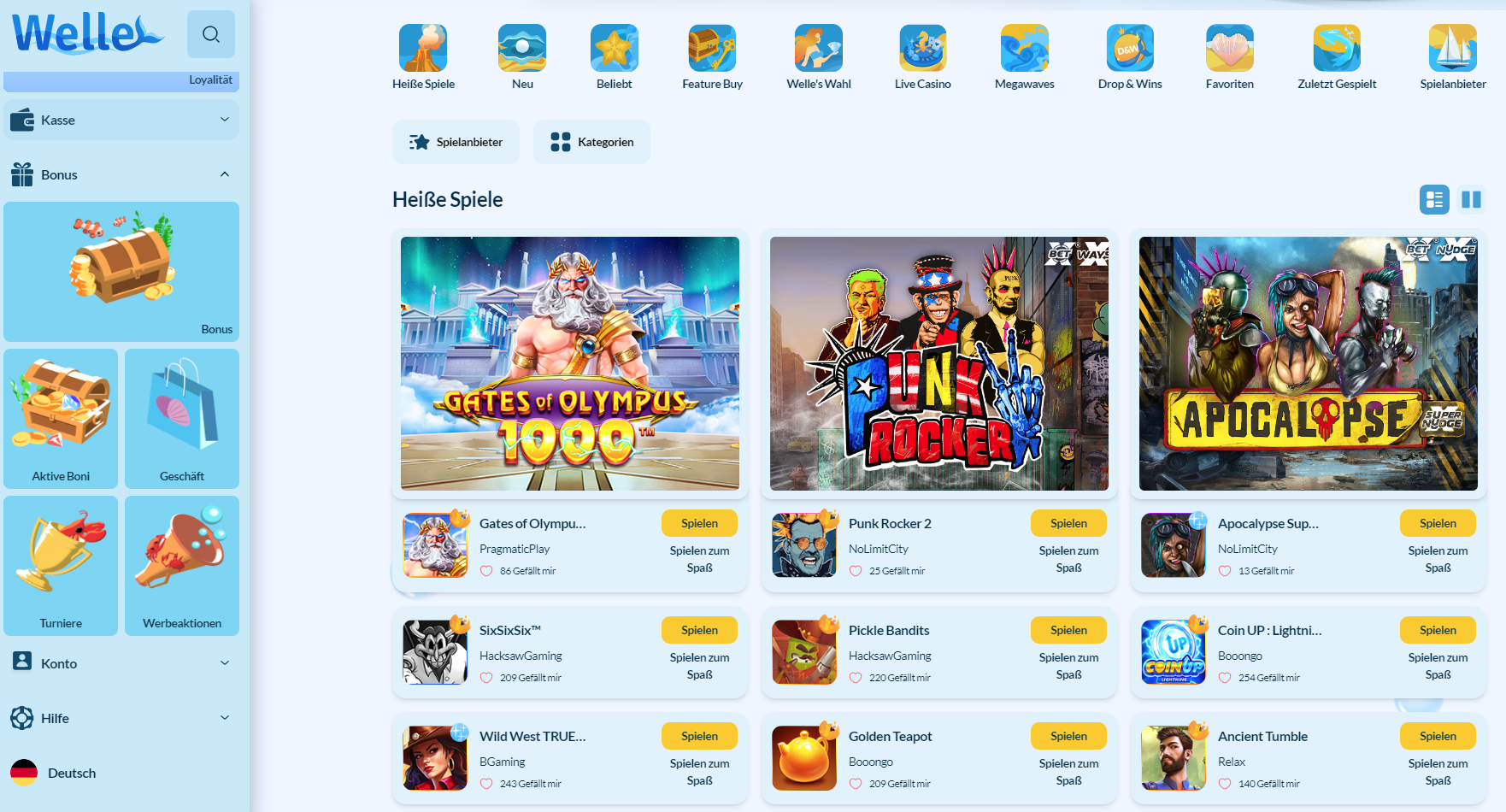 Welle Casino Bonus