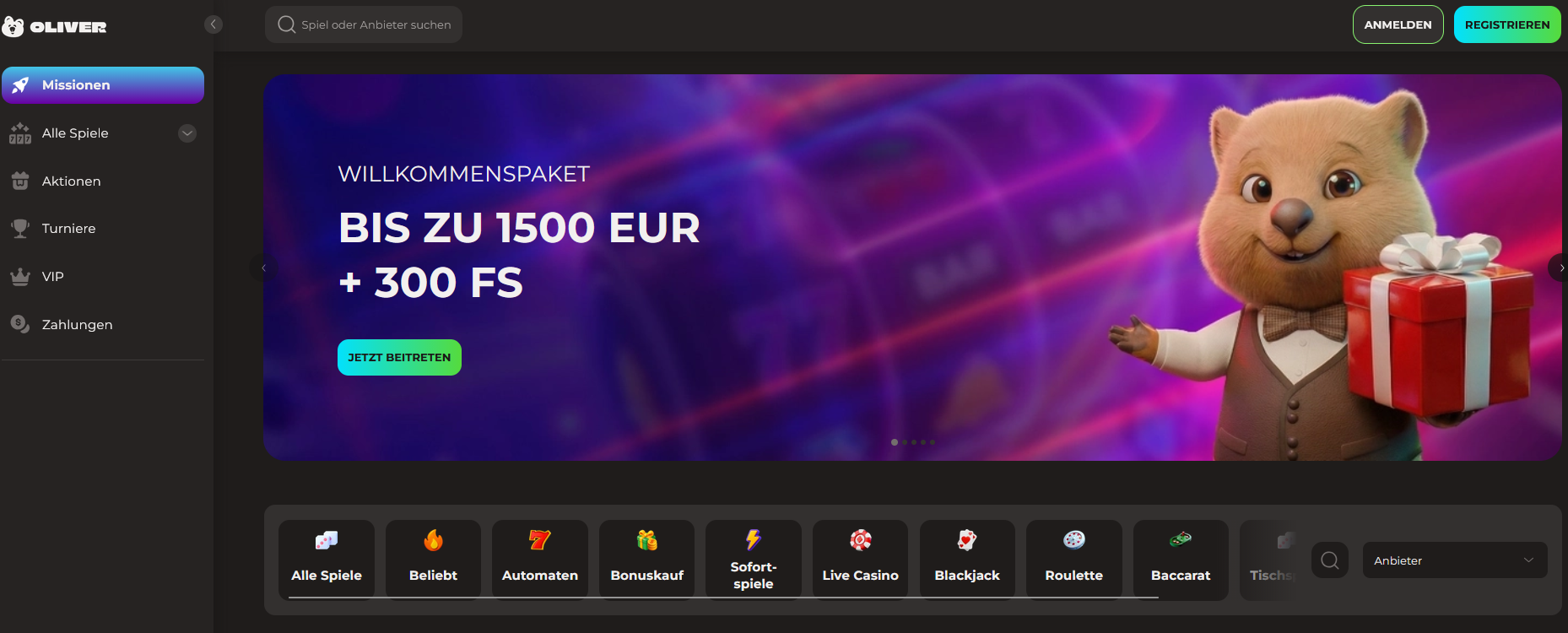 oliver Freespins